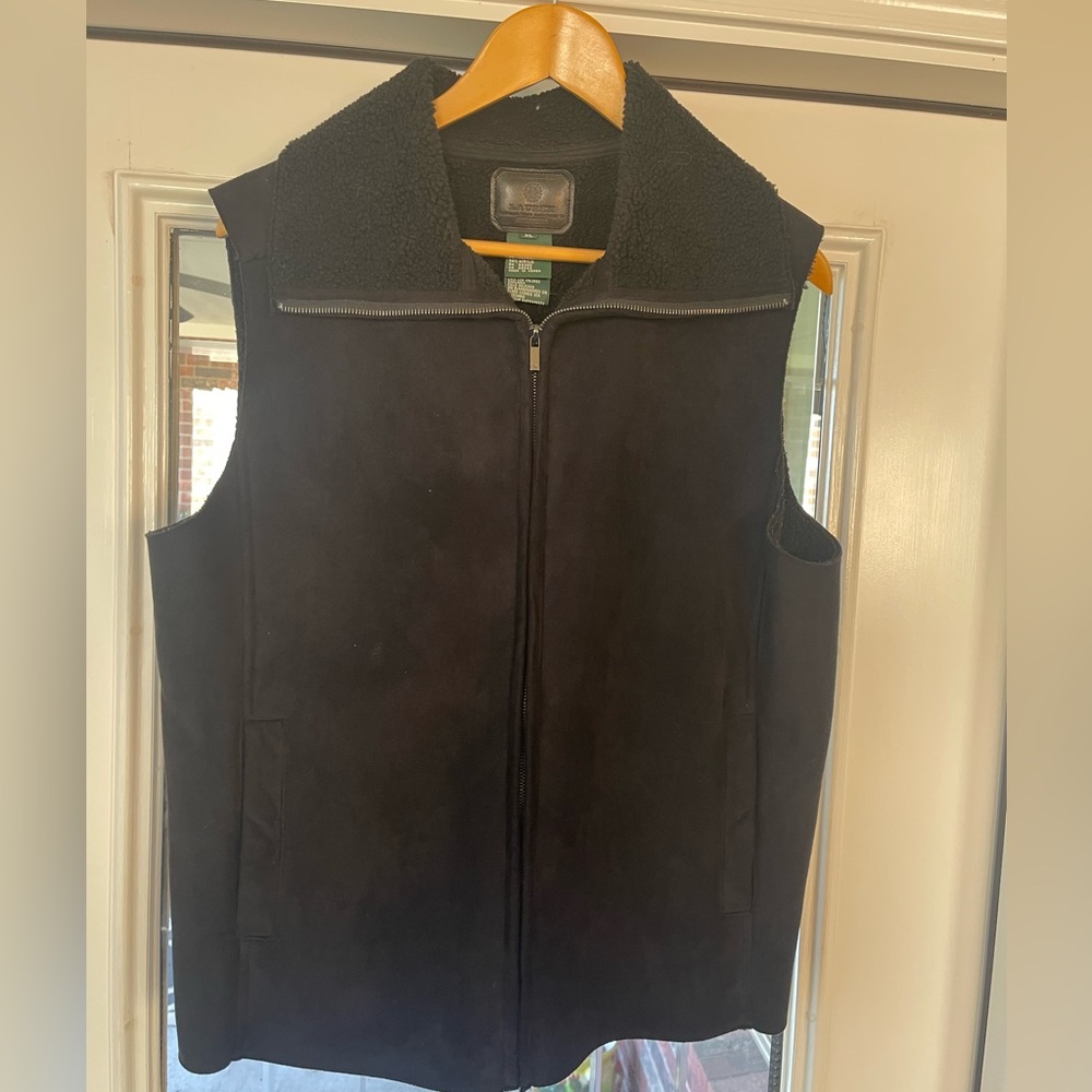 Lauren Ralph Lauren Black Faux Suede Vest